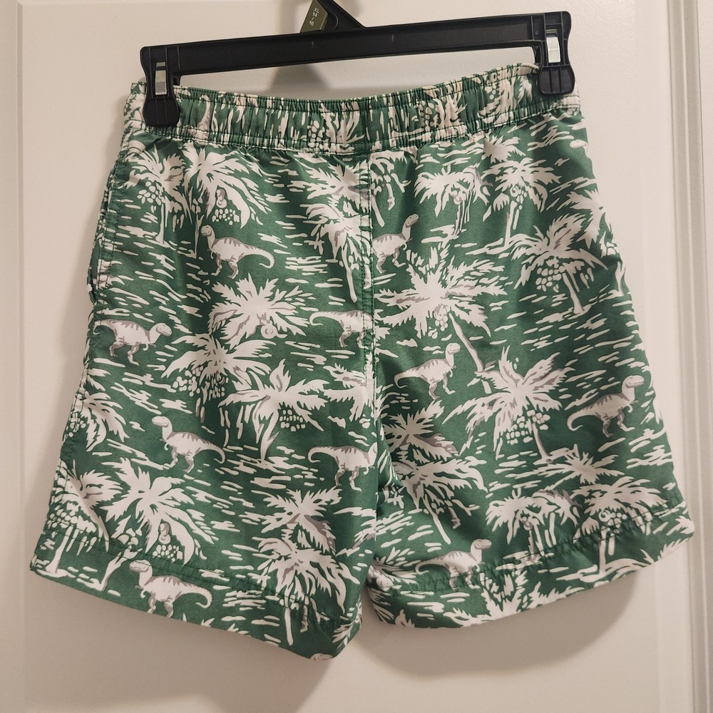 Hanna Andersson Boys Green Dinosaur Palm Tree Swim Trunks Size 130 8-10 - Picture 3 of 4
